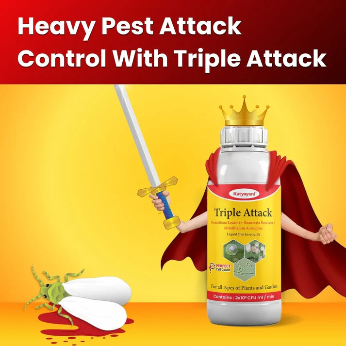 GGV Katyayani Triple Attack – Organic Liquid Bio-Insecticide (Verticillium + Beauveria + Metarhizium) | Triple Fungal Power for Complete Pest Control