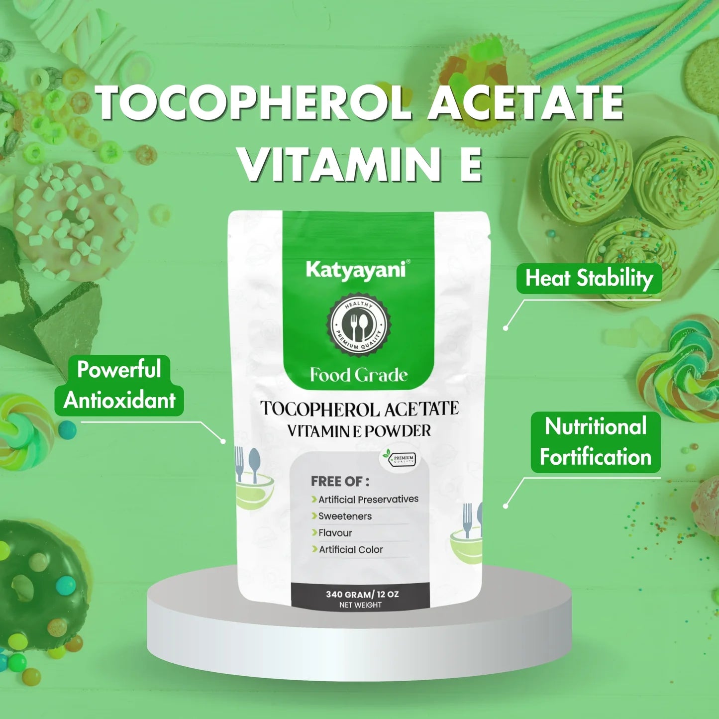 GGV Tocopherol Acetate Vitamin E Alpha 340gm (12oz)-Food Grade