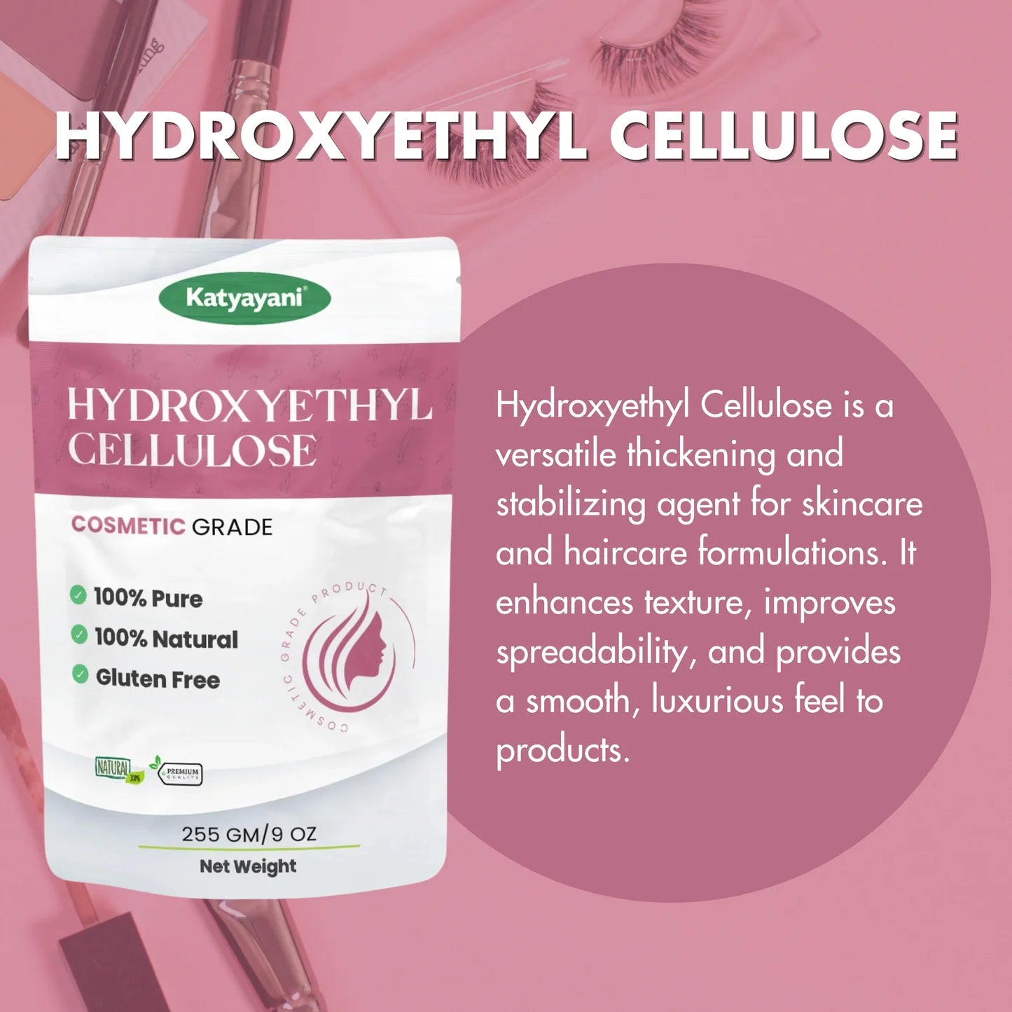 GGV HydroxyEthyl Cellulose 255 gm (9 oz)-Cosmetic Grade