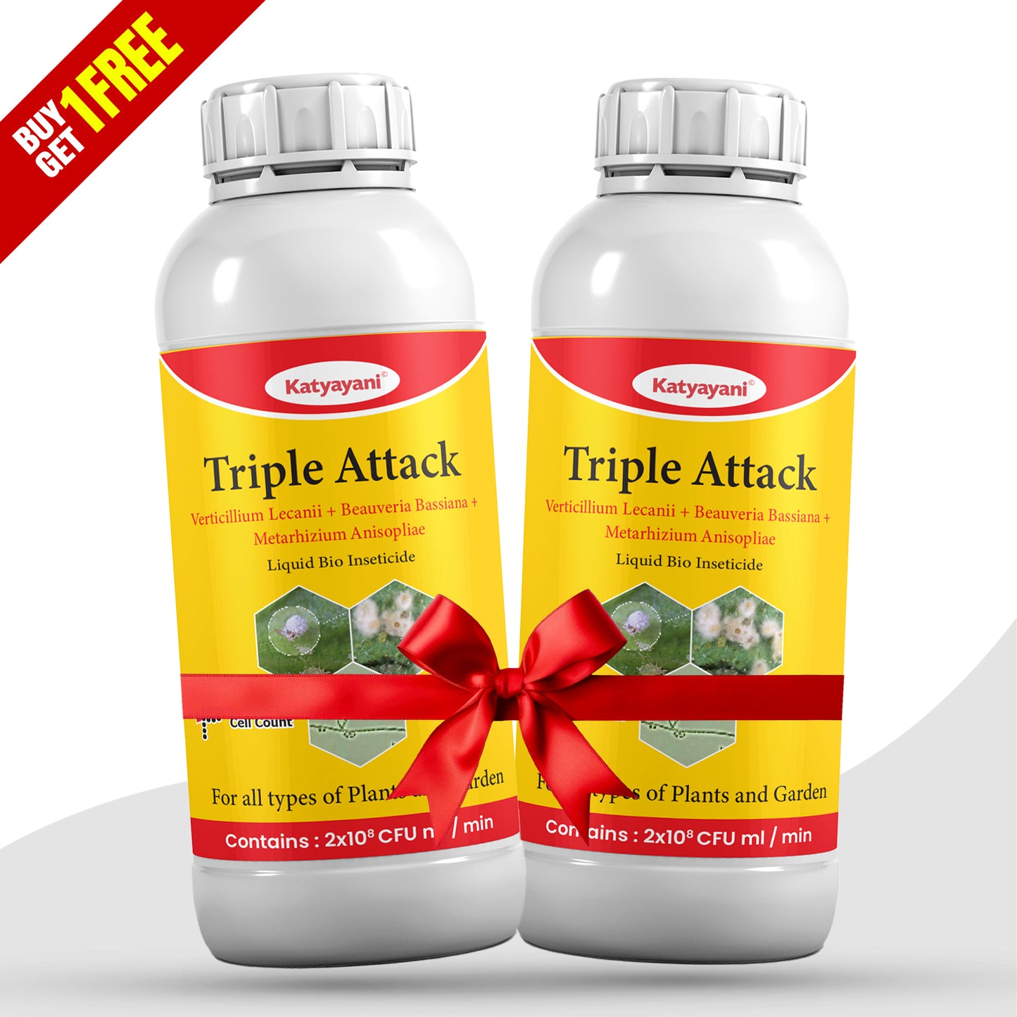 GGV Katyayani Triple Attack – Organic Liquid Bio-Insecticide (Verticillium + Beauveria + Metarhizium) | Triple Fungal Power for Complete Pest Control