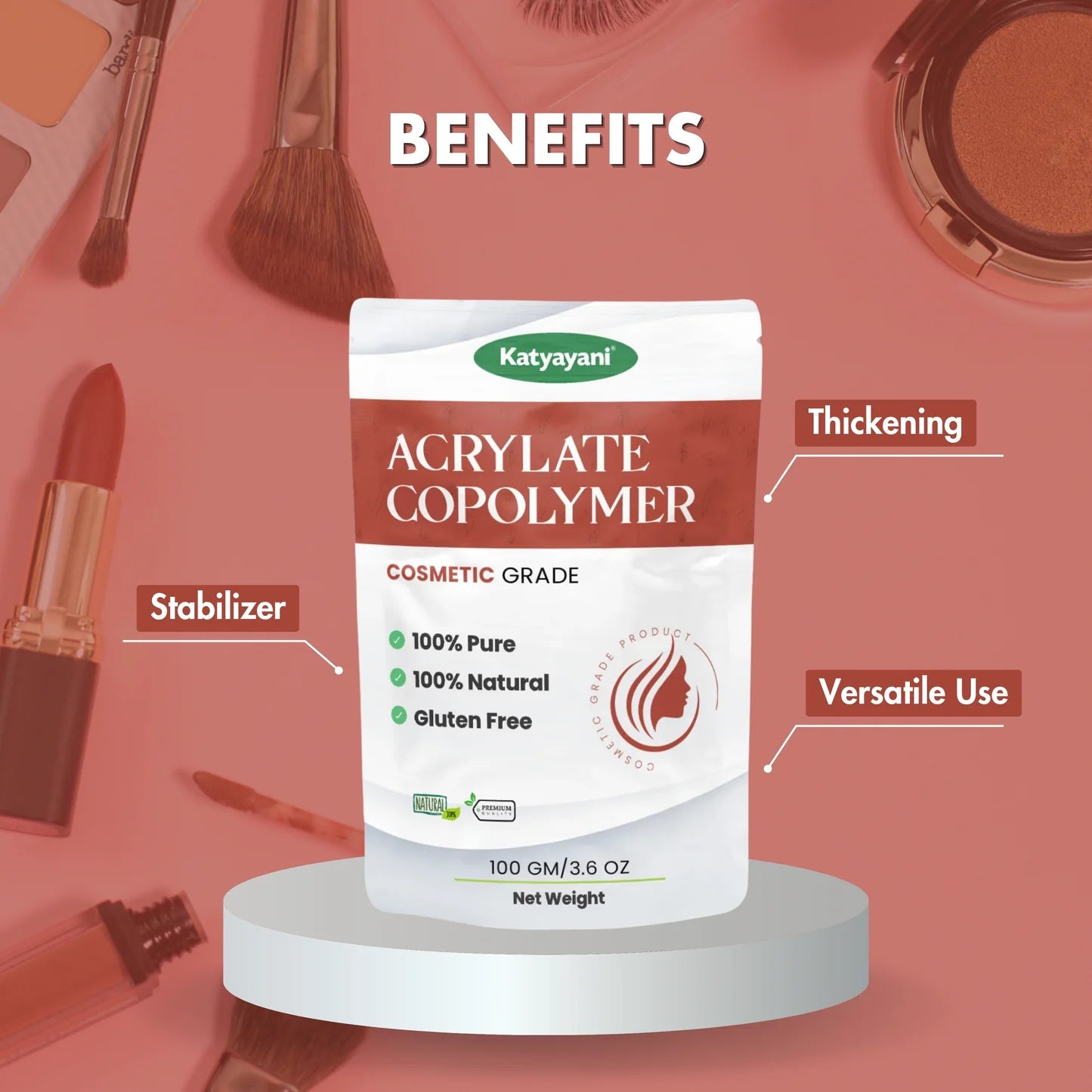 GGV Acrylate Copolymer for Skin and Hair Care |100 gm (3.6 oz)|Cosmetic Grade