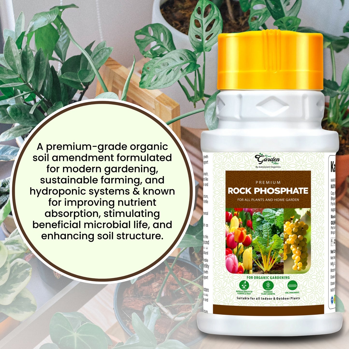 GGV ORGANICS Premium Rock Phosphate (Boost Root Growth & Flowering)