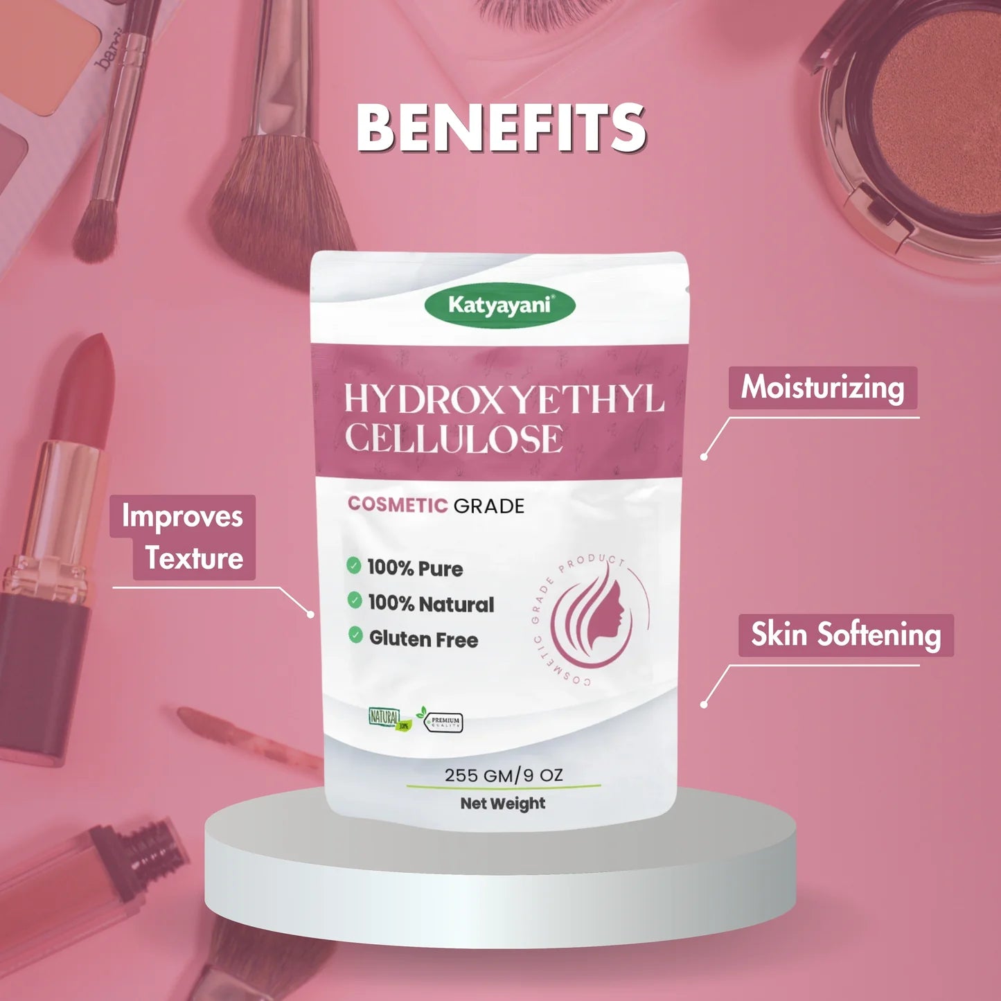 GGV HydroxyEthyl Cellulose 255 gm (9 oz)-Cosmetic Grade