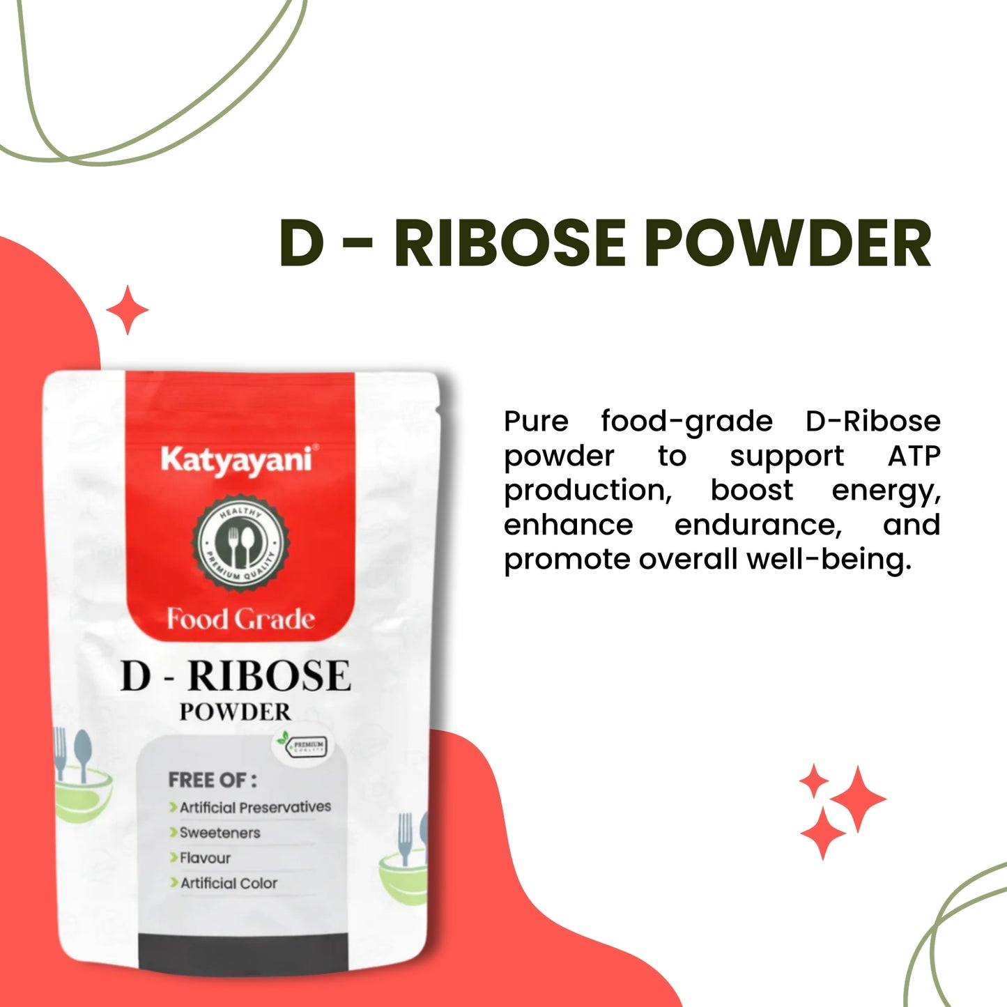 GGV D - Ribose Powder 1 kg (2.2lb)-Food Grade | Supports Muscle Recovery |Promotes Heart Health