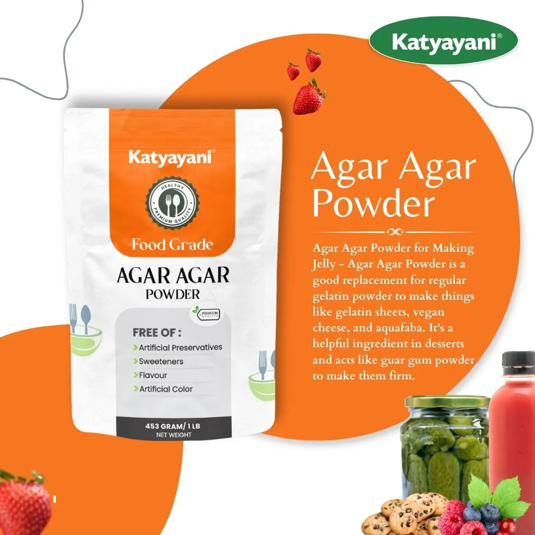 GGV Agar Agar Powder for Vegans, Baking, and Experiments 453gm (1lb)-Food Grade