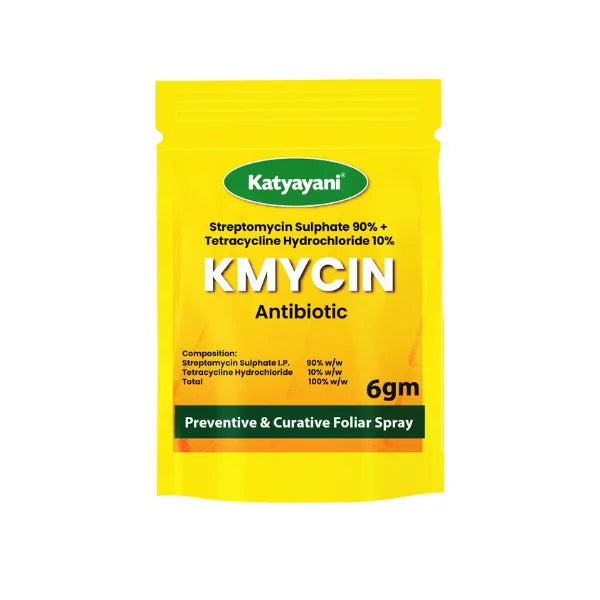 GGV Katyayani KMYCIN Chemical fungicide | Streptomycin Sulphate 90% + Tetracycline Hydrochloride 10% (6 Grams X 20)