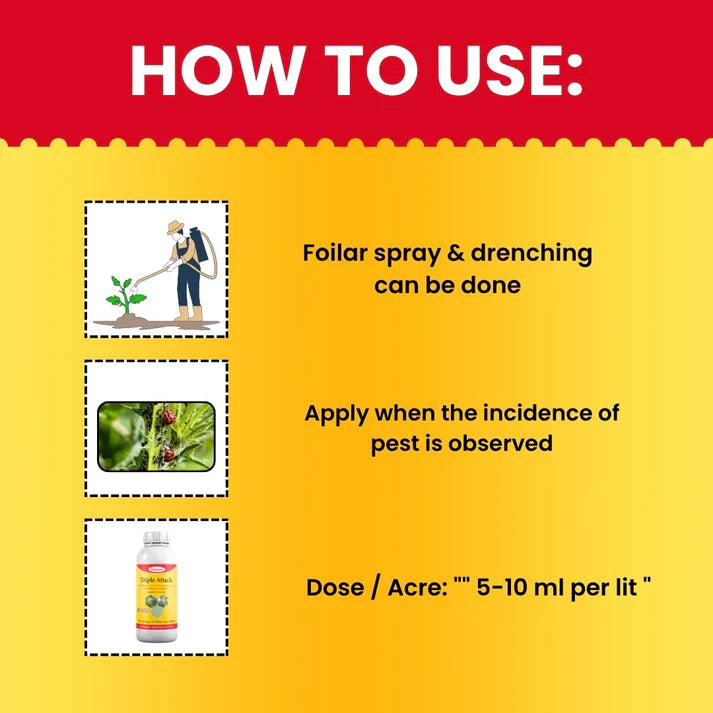 Katyayani Triple Attack – Organic Biological Insecticide for Fungal & Pest Control (Buy 1 Get 2 Free Offer – Limited Time Only!)