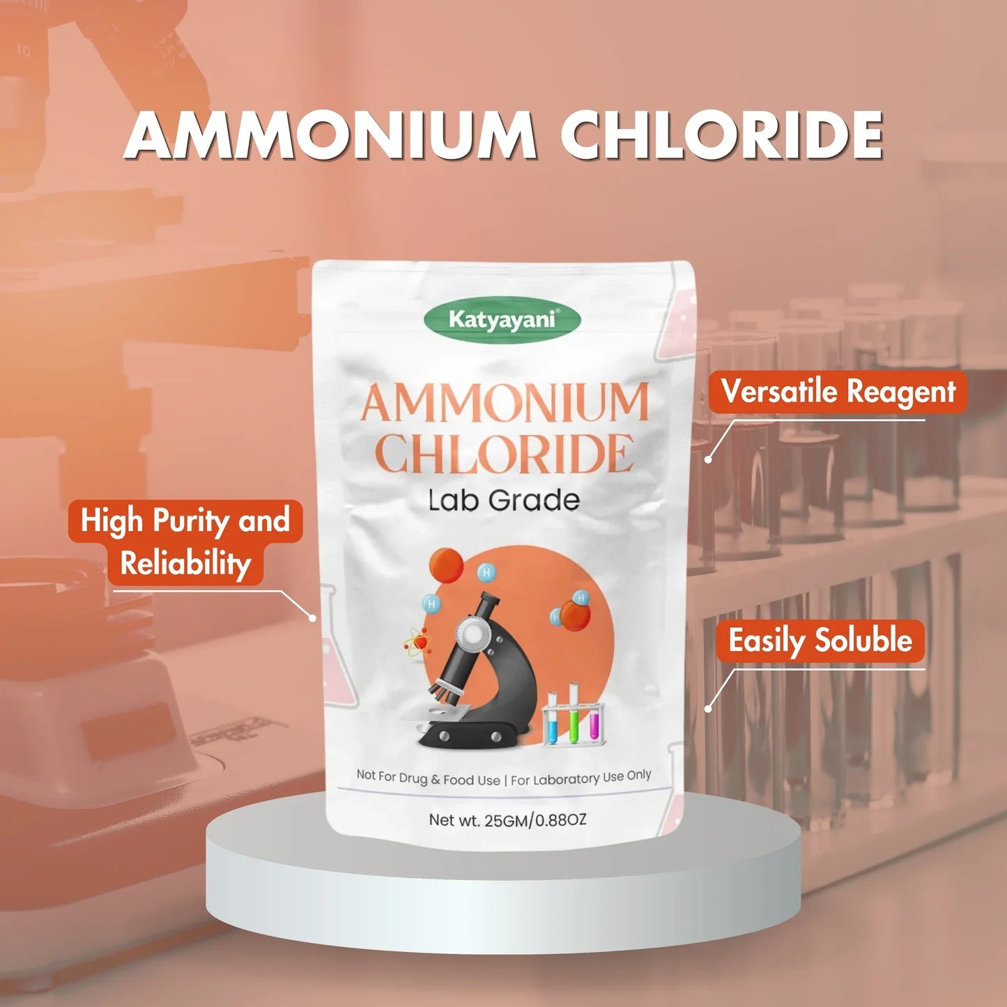 GGV Ammonium Chloride Laboratory-Grade 500gm (18oz)
