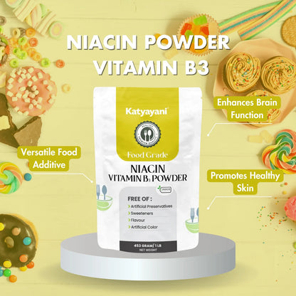 GGV Niacin Powder - Vitamin B3 Supplement 453 gm (1lb)-Food Grade