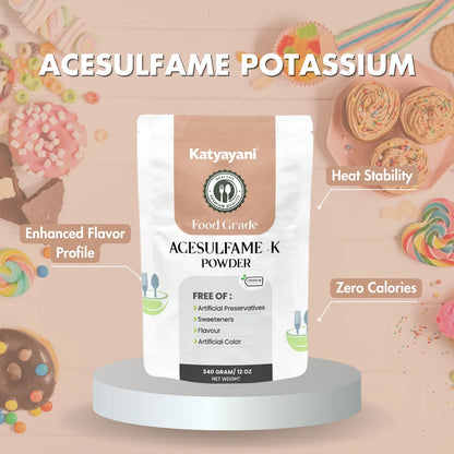 GGV Acesulfame Potassium Food Grade 340gm (12oz) | Sugar-Free Sweetener for Cooking & Drinks