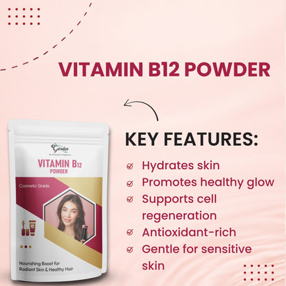 GGV Vitamin B12 Powder 113 gm (4 oz)-Cosmetic Grade |  Nourishing Boost for Radiant Skin & Healthy Hair