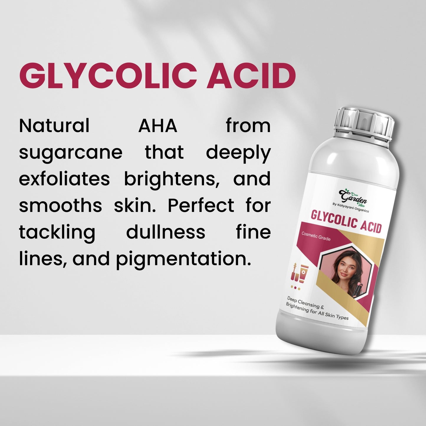 GGV Glycolic Acid Powder 100 gm (3.6 oz)-Cosmetic Grade | Deep Cleansing & Brightening for All Skin Types