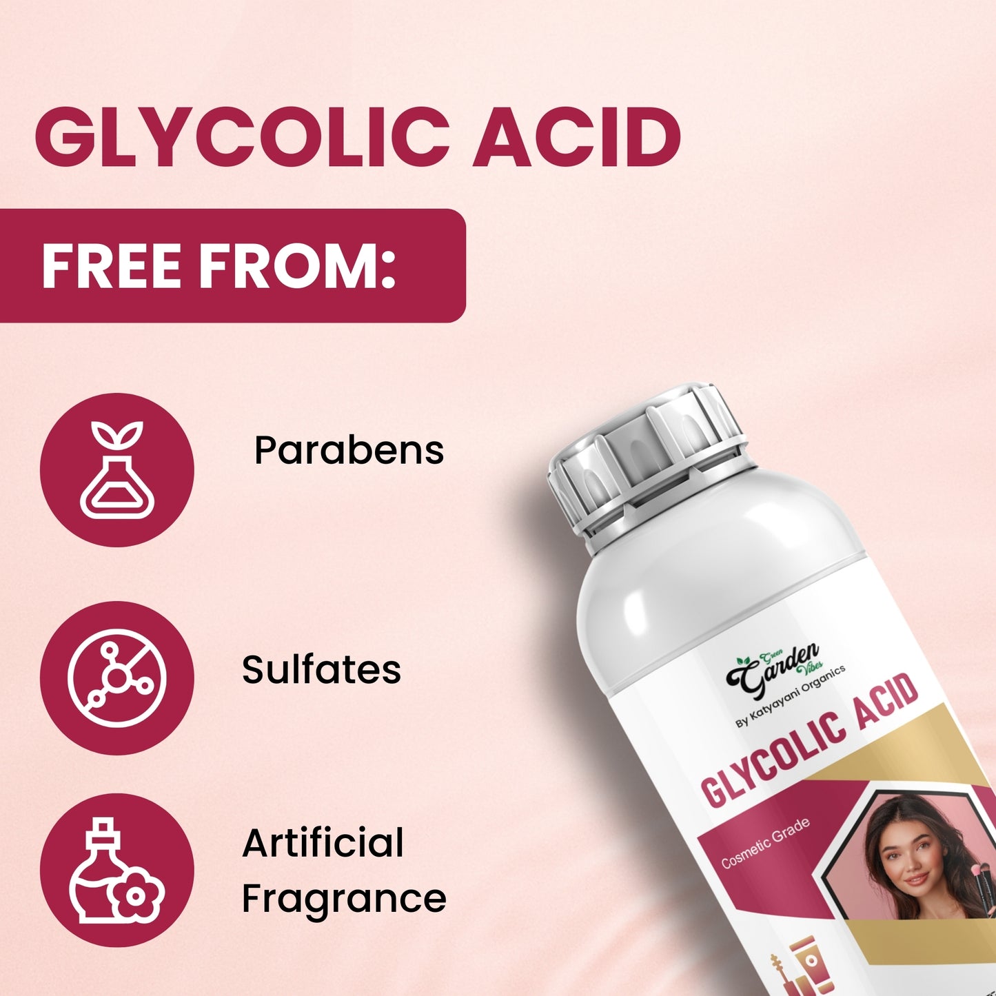 GGV Glycolic Acid Powder 100 gm (3.6 oz)-Cosmetic Grade | Deep Cleansing & Brightening for All Skin Types