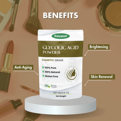 GGV Glycolic Acid Powder 100 gm (3.6 oz)-Cosmetic Grade | Deep Cleansing & Brightening for All Skin Types
