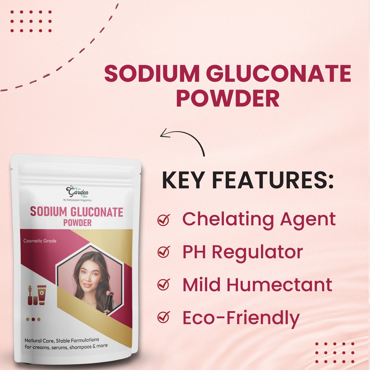 GGV Sodium Gluconate Powder 120 gm (4 oz)-Cosmetic Grade