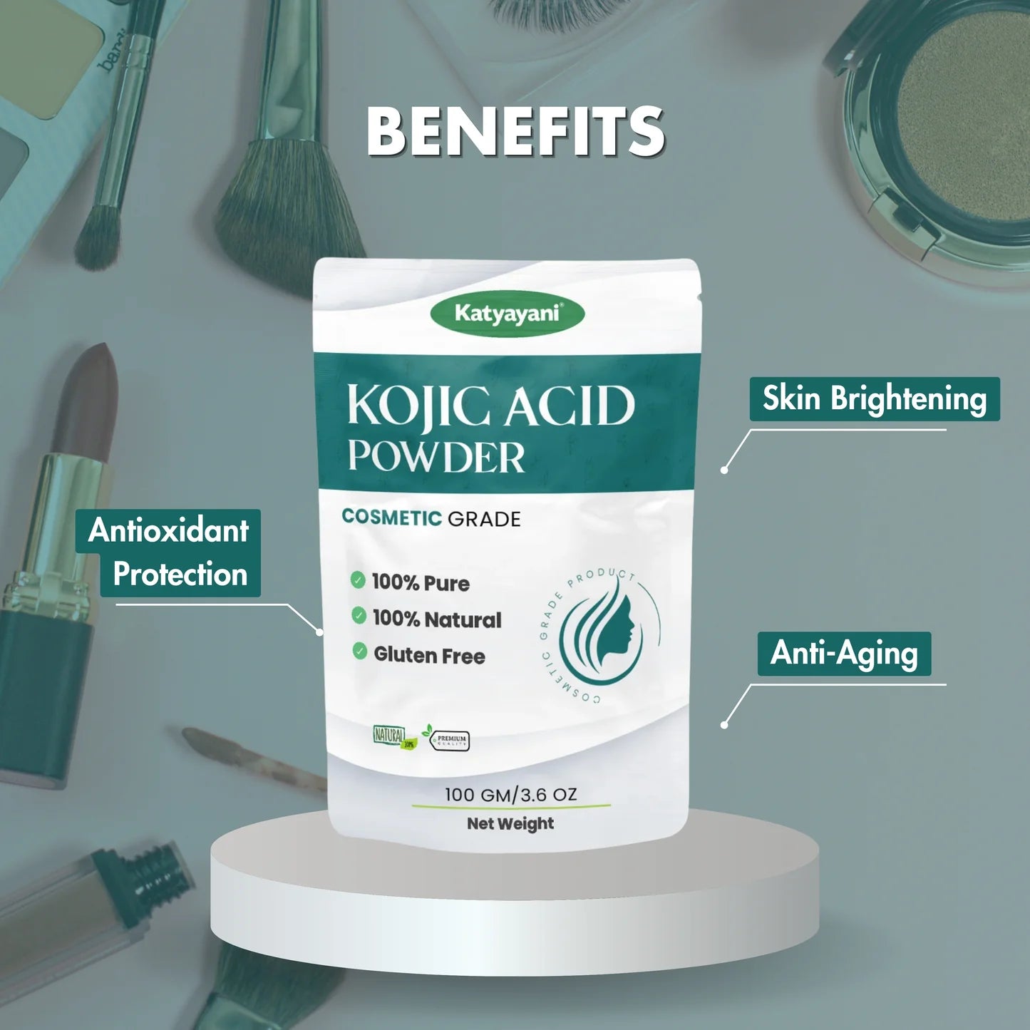 GGV Kojic Acid Dipalmitate Powder-Cosmetic Grade | Essential Chemical for Laboratory & Industrial Use