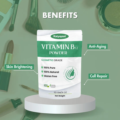 GGV Vitamin B12 Powder 113 gm (4 oz)-Cosmetic Grade |  Nourishing Boost for Radiant Skin & Healthy Hair
