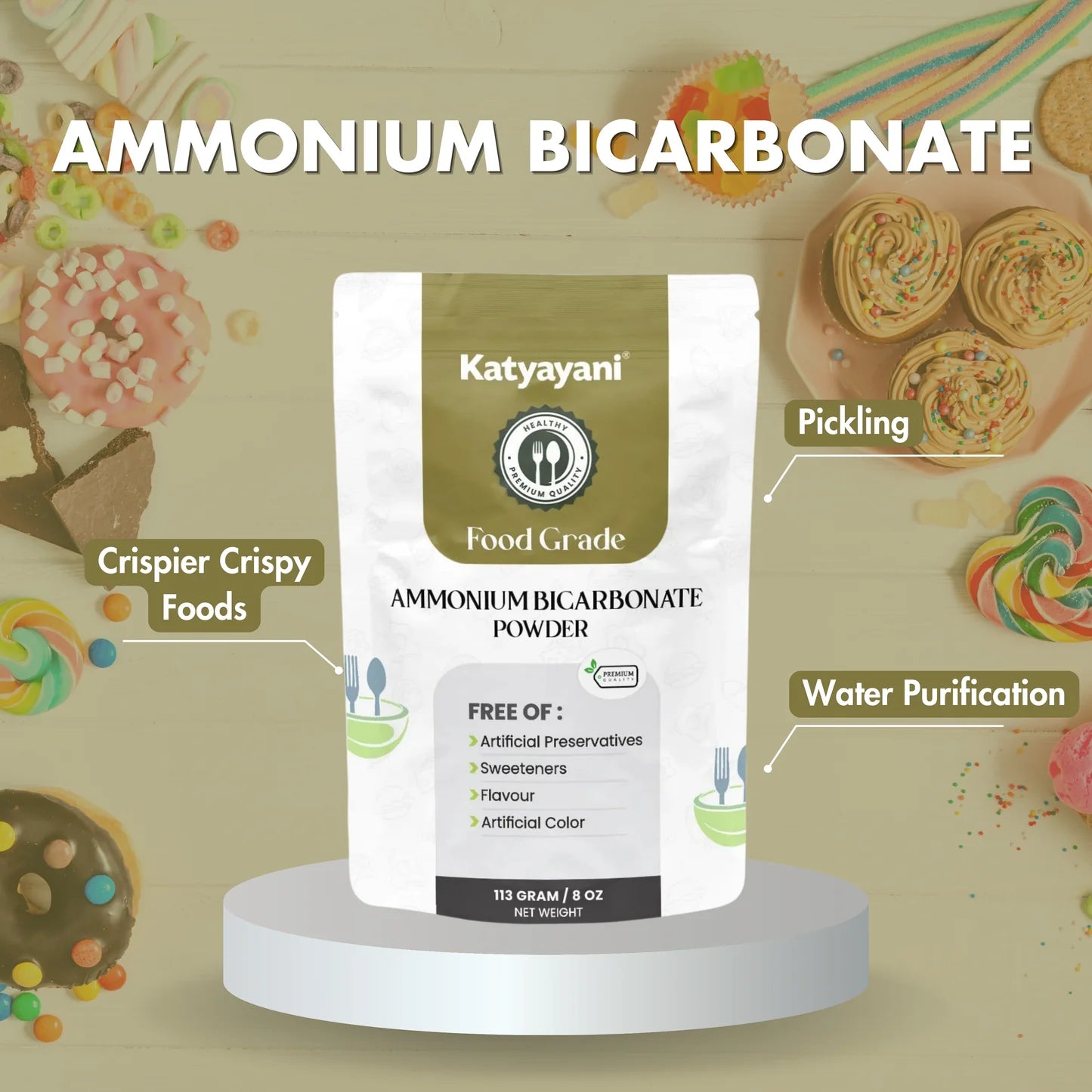 GGV Ammonium Bicarbonate 113 gm (4oz)-Food Grade