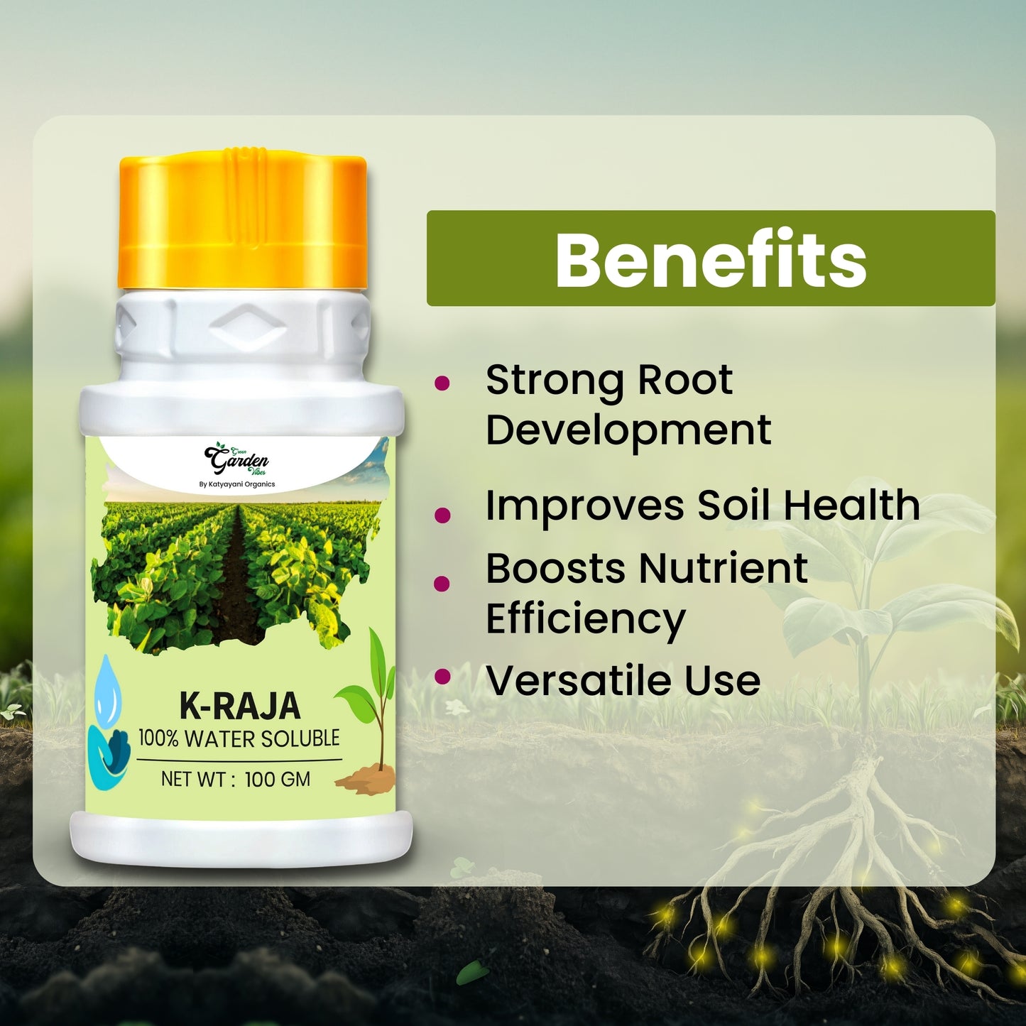Katyayani K-RAJA | Mycorrhizal Biofertilizer | 100% Water Soluble
