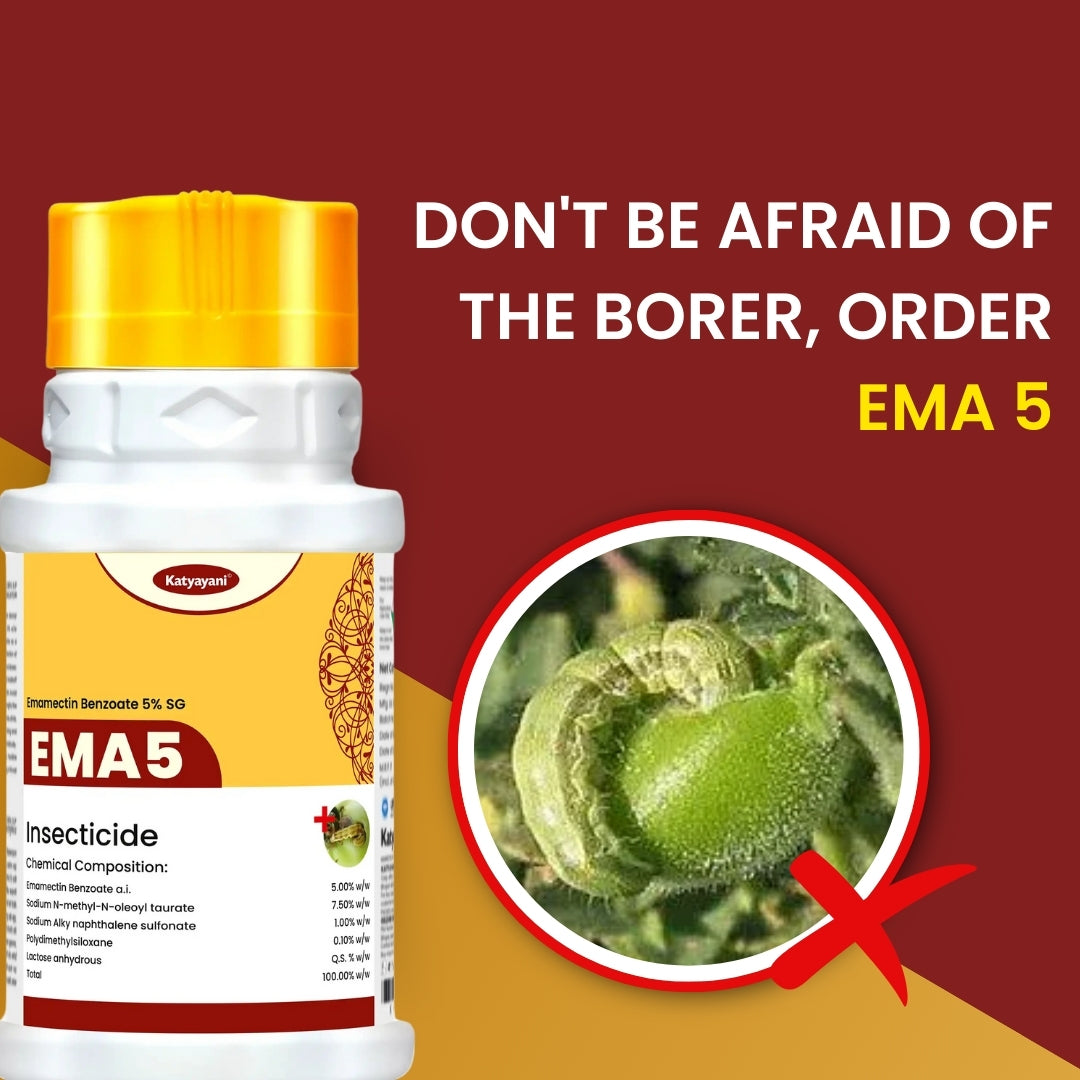 Katyayani EMA 5 | Emamectin Benzoate 5% SG Insecticide for Thrips, Pod borer, Fruit & Shoot Borer