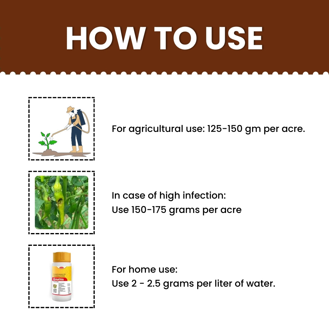 GGV KATYAYANI EMATHIO | EMAMECTIN BENZOATE 3% + THIAMETHOXAM 12% WG | CHEMICAL INSECTICIDE 100gm