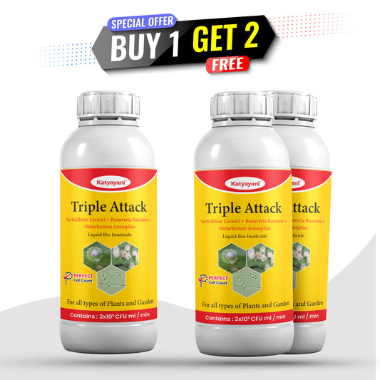 Katyayani Triple Attack – Organic Biological Insecticide for Fungal & Pest Control (Buy 1 Get 2 Free Offer – Limited Time Only!)