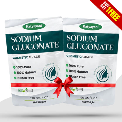 GGV Sodium Gluconate Powder 120 gm (4 oz) – Cosmetic Grade | Buy 1 Get 1 Free | Chelating Agent & pH Regulator for Skincare Formulations