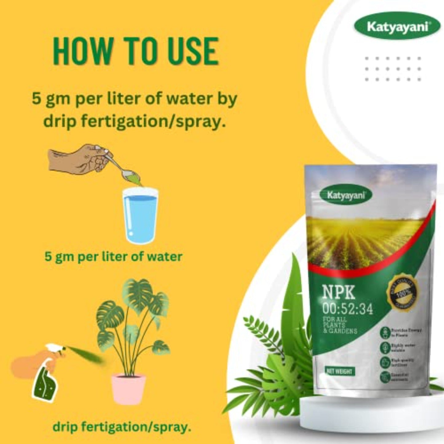 GGV NPK 00 - 52 - 34 All Purpose Fertilizer Powder