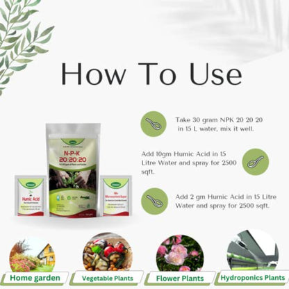 GGV NPK 20 20 20 Fertilizer with 2 Sample -Mix micronutrients and Organic Humic Acid